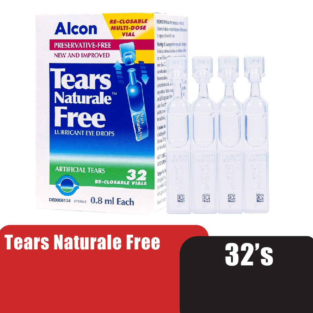 ALCON Tears Naturale Free 32's x 0.8ml - Eye Drop, Eye Lubricant, Eye ...