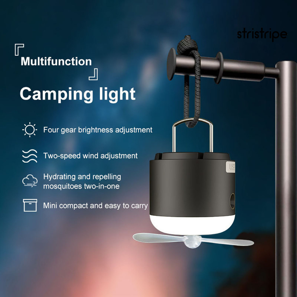 [STR] LED Camping Lantern with Cooling Fan 2 Speeds Dimmable Ultra ...