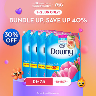 [Carton Deal] Downy Sunrise Fresh Concentrate Fabric Conditioner 2.4L x 4 (Fabric Softener, Pelembut Pakaian)