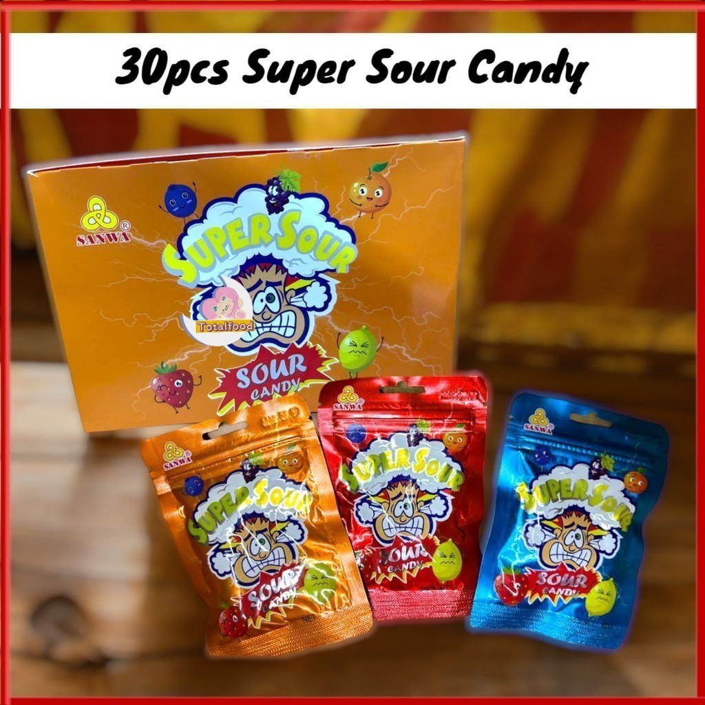 30pcs x12g Sanwa Super Sour Candy gula masam hard candy | Shopee Malaysia