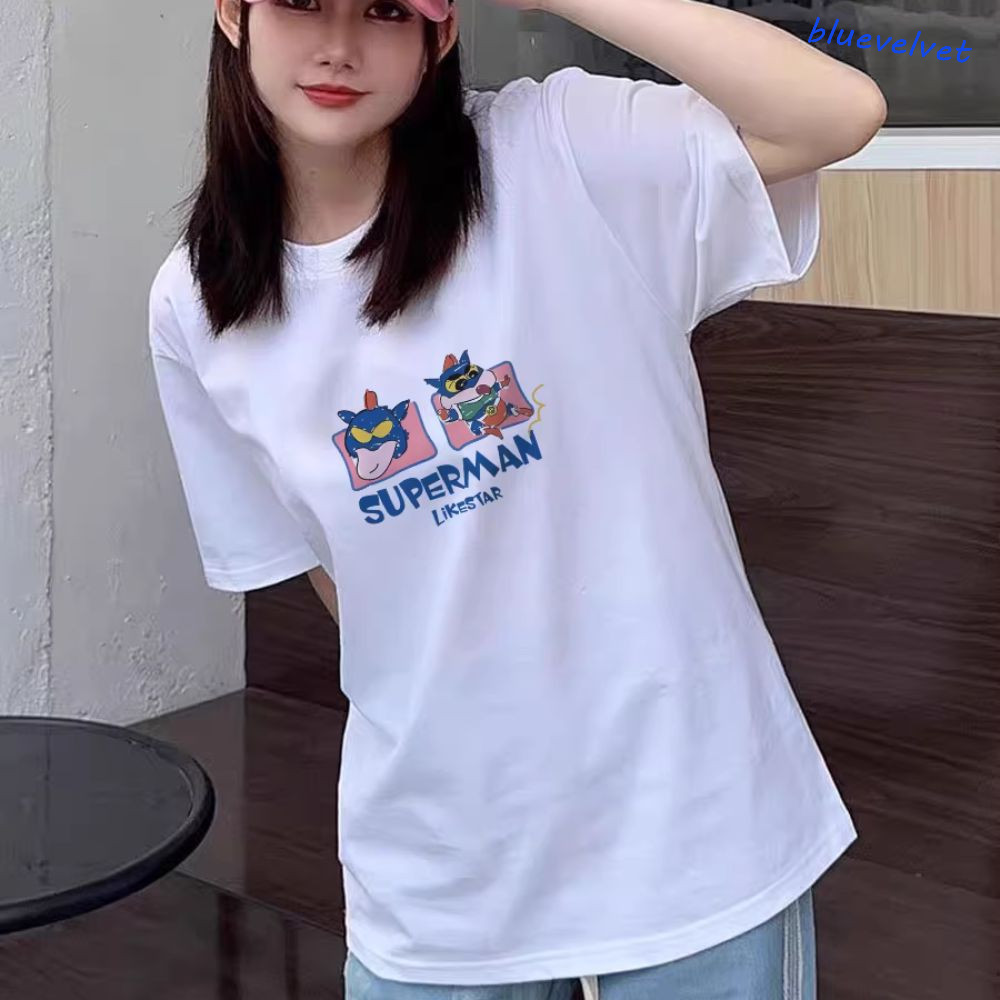 Bluevelvet crayon shin chan printed t shirt cartoon letter crayon shin