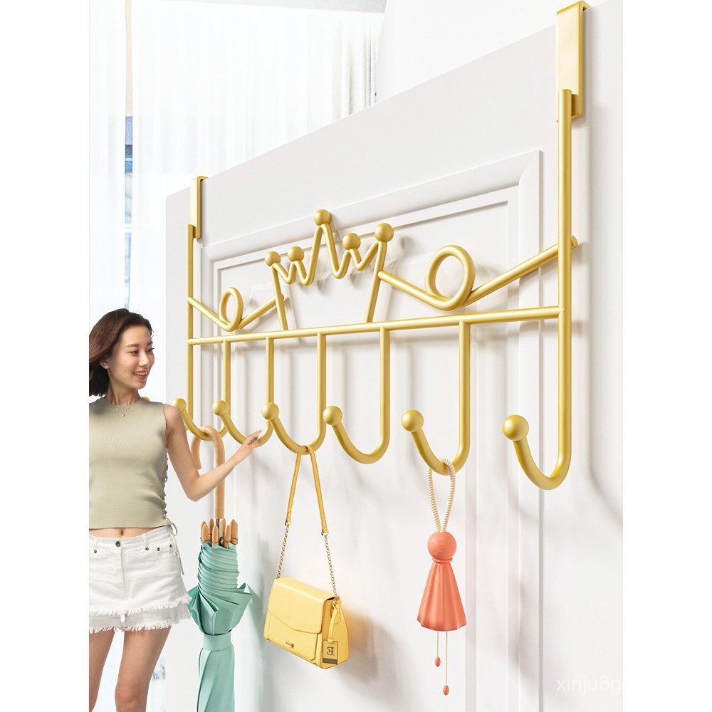 Behind Door Hook Rack Perforation-Free Wall Clothes Hanger Bedroom ...