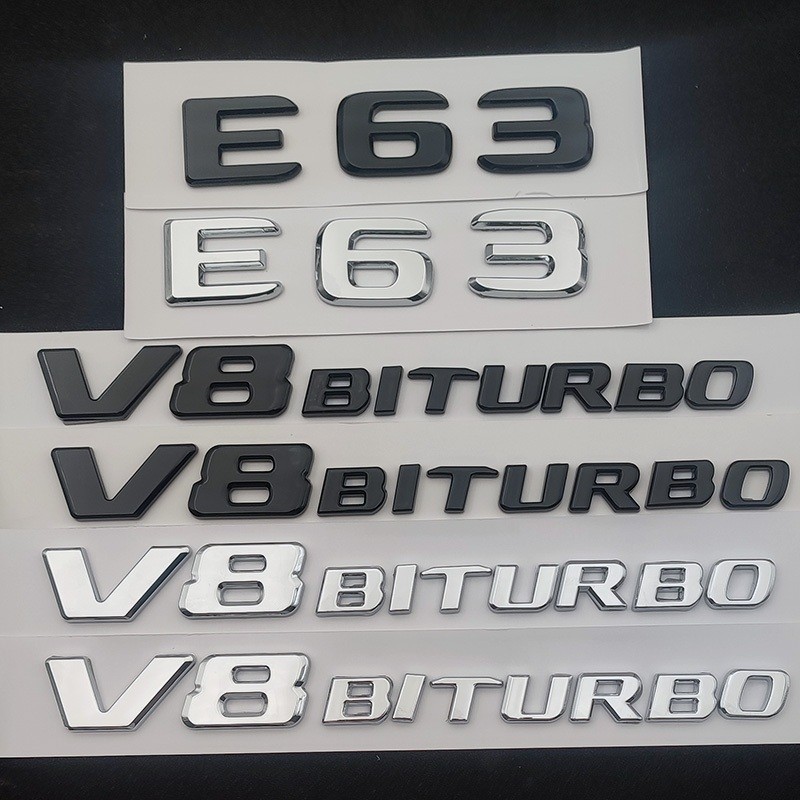 Benz Black Chrome Plated Letter Trunk Label E63 AMG W213 W212 Mudguard ...