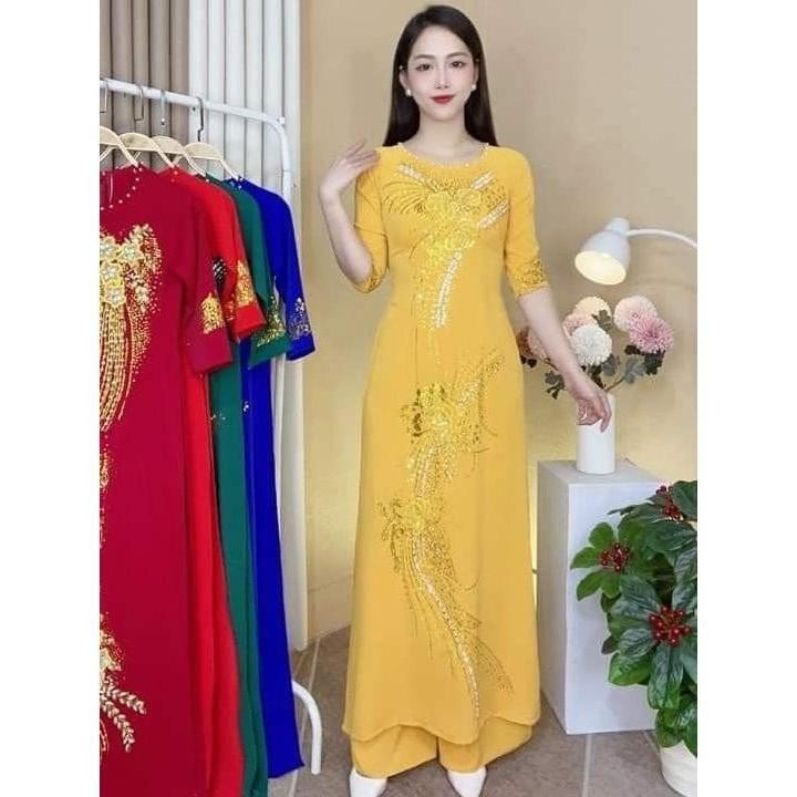 Luxury Innovative Ao Dai Model Ao Dai Gold Silkworm Ao Dai Attached ...