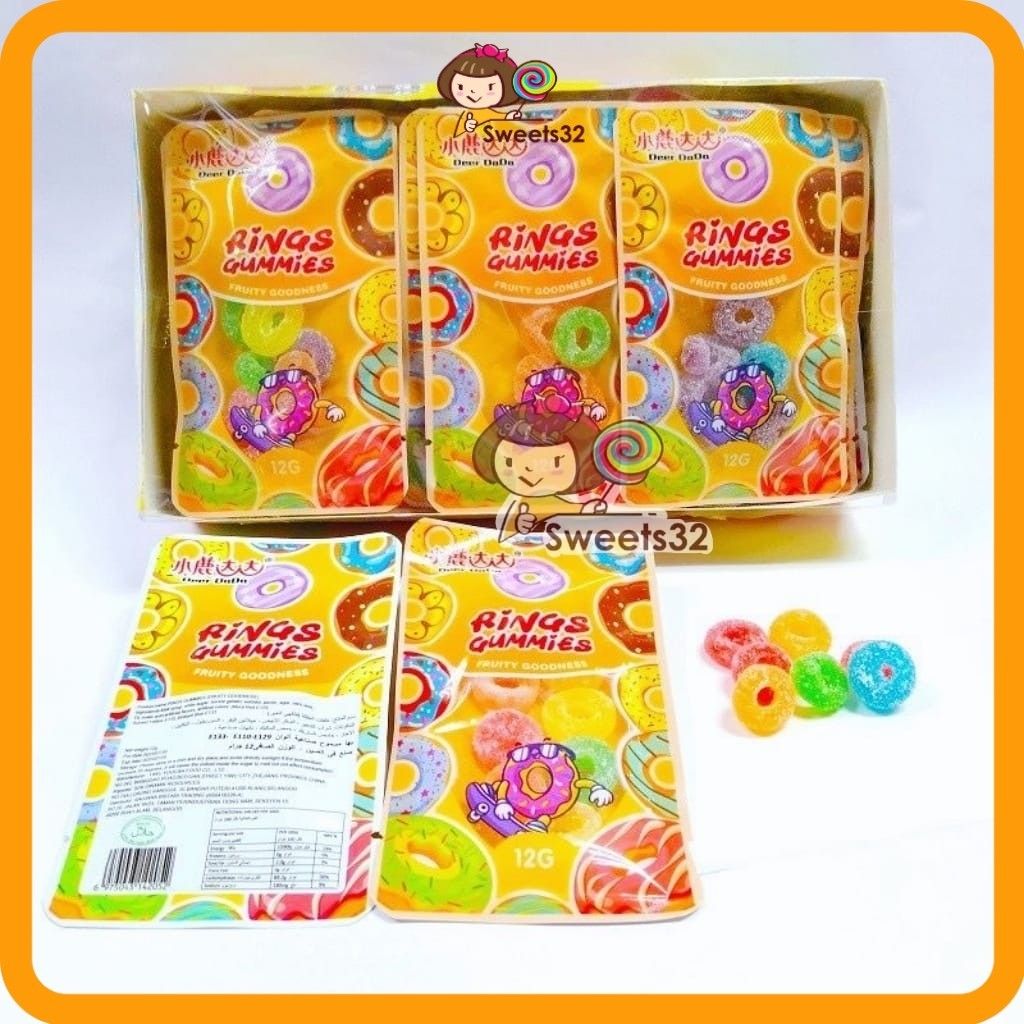 30pcs Deer DaDa Rings Gummies Fruity Goodness (±12gX30pcs) suitable for ...