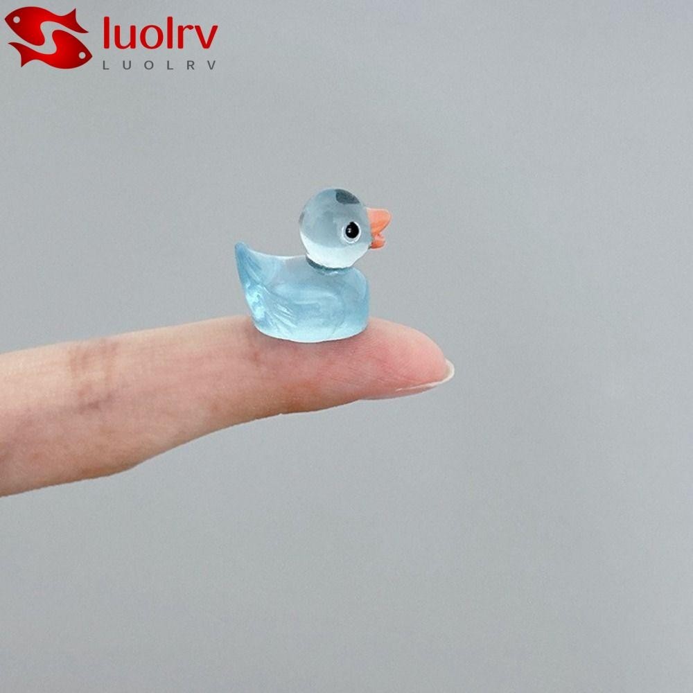 LUOLRV 10/50Pcs Mini Duck, Luminous Home Decor Miniature Duck Figurine