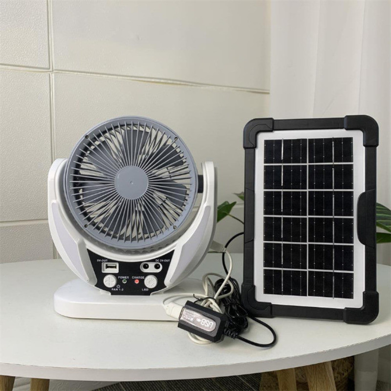 太阳能风扇 6 Inch Solar Fan With LED Light, Lampu Kipas for Outdoor & Indoor ...