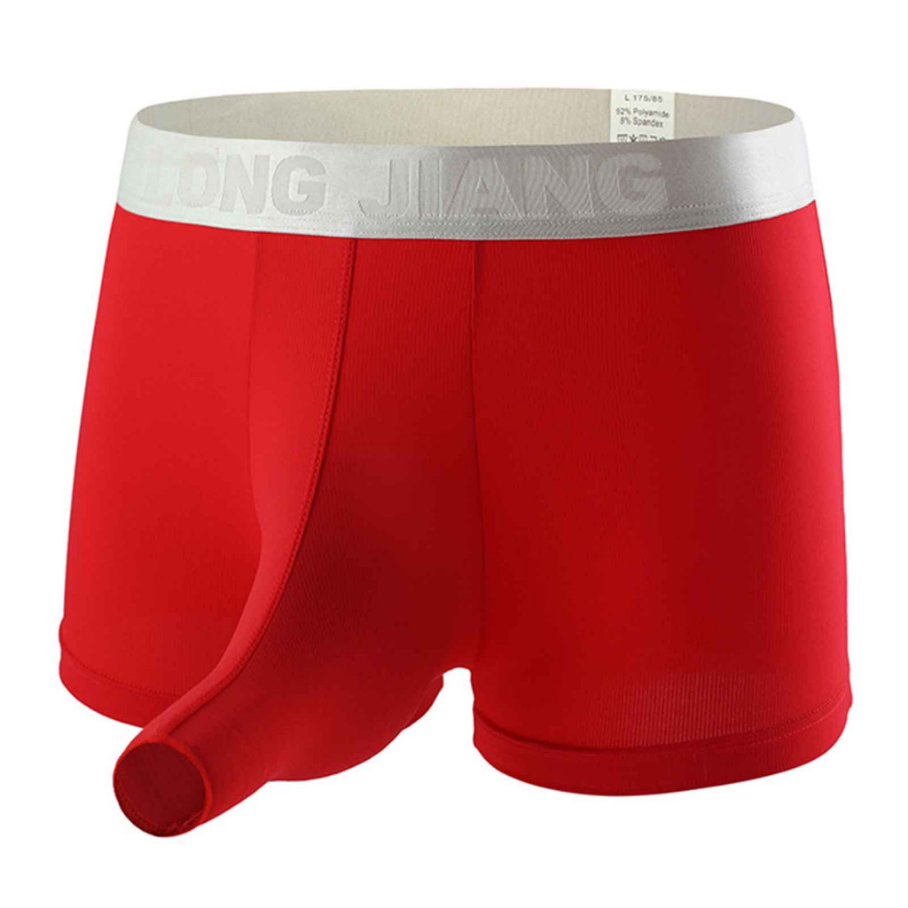 turbobo Longjiang Underwear Color Block Boxer Men Elephant Nose Thin Underpants for Sleeping Shopee Malaysia