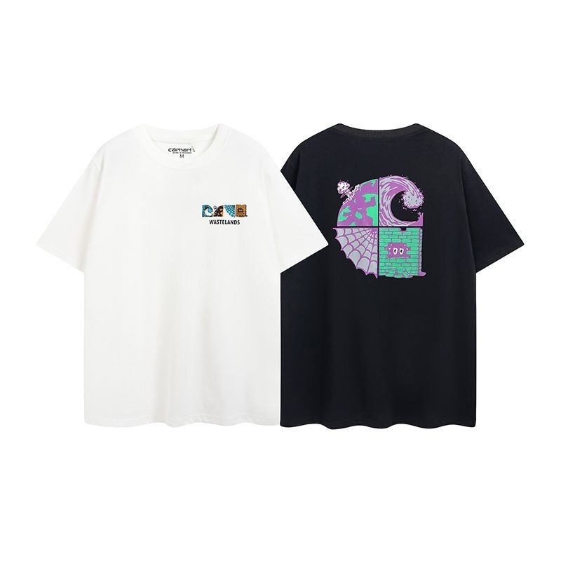 6966 White Letter Printed T-Shirt