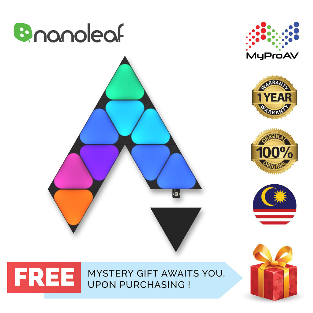 NANOLEAF Shapes Limited Edition Ultra Black Mini Triangles Expansion ...