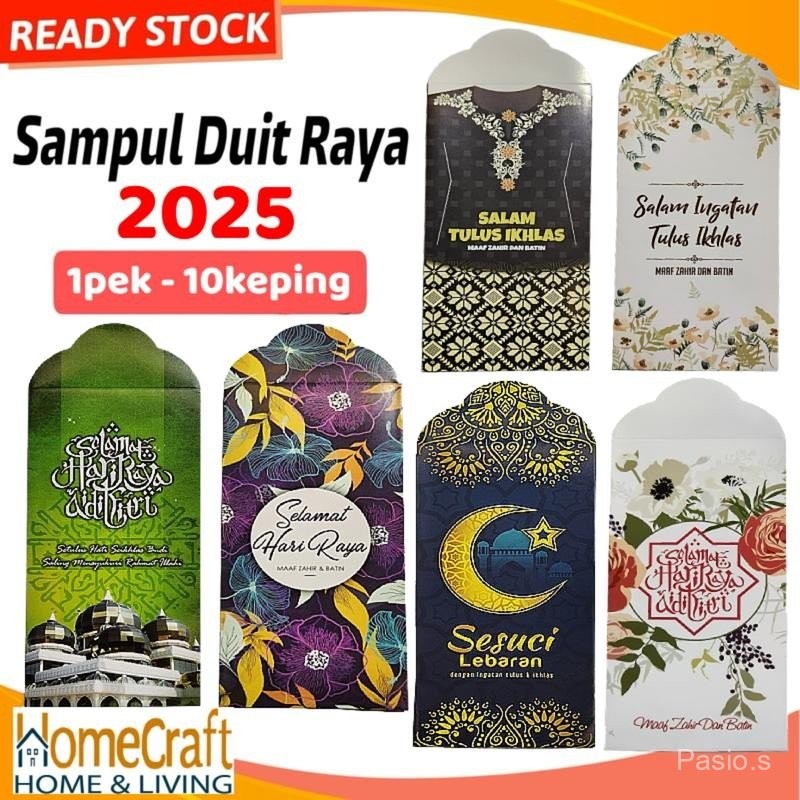 Viral 10pcs Sampul Duit Raya 2025 Murah Money Packets Hari Raya Green ...