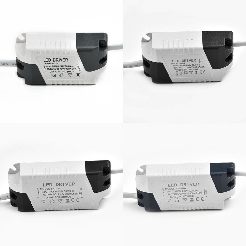 Ac-Dc LED Driver Adapter Transformer Power Supply For 1-3W/4-7W/8-12W ...