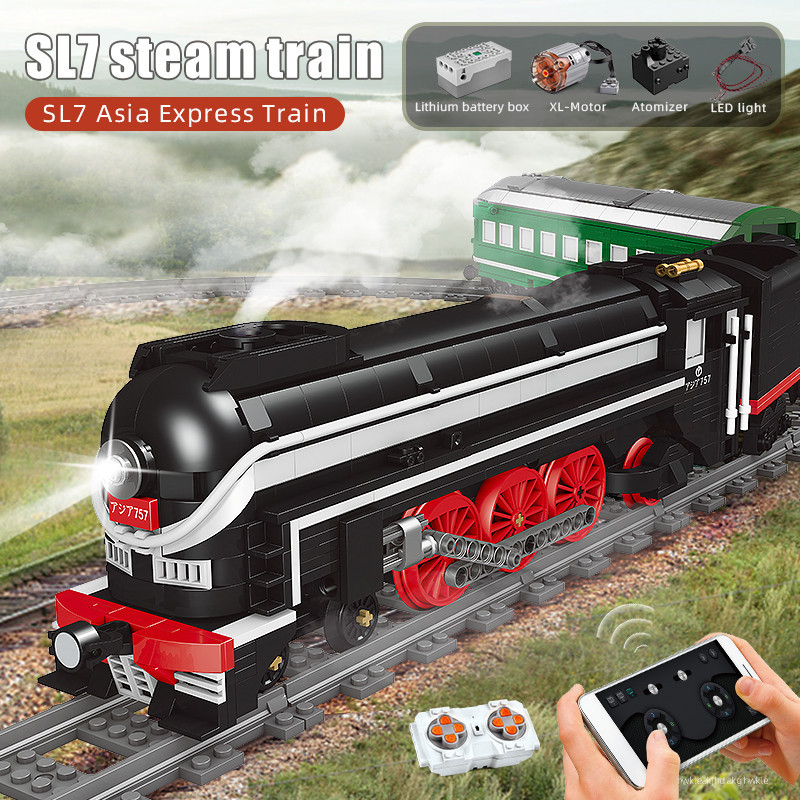 Mould King 12005 World Railway Series Steam Train SL7 Asia Express ...