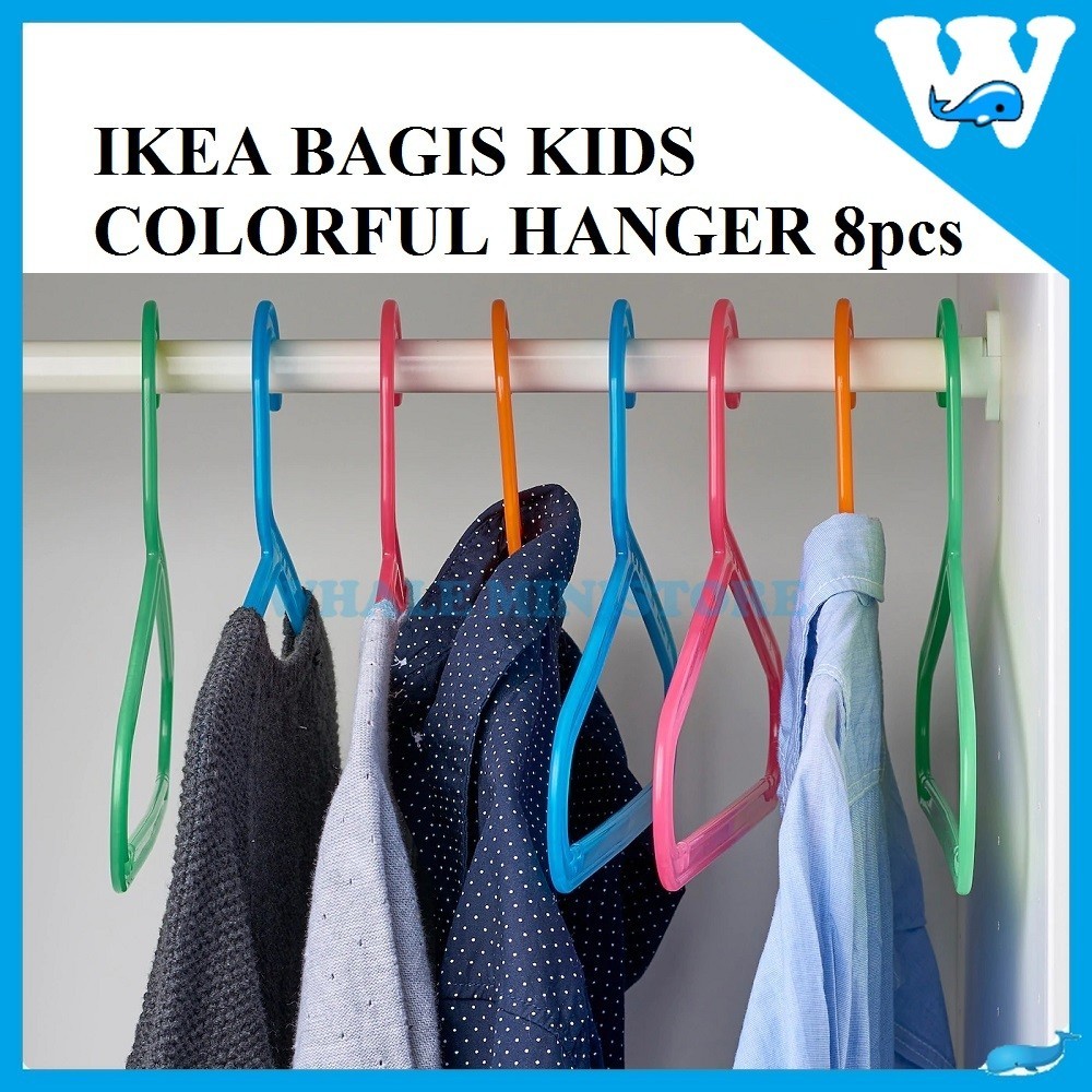 IKEA COLOURFUL CHILDREN CLOTHES HANGER SET 8PCS KID COAT HANGER HANGER PAKAIAN BUDAK Shopee Malaysia