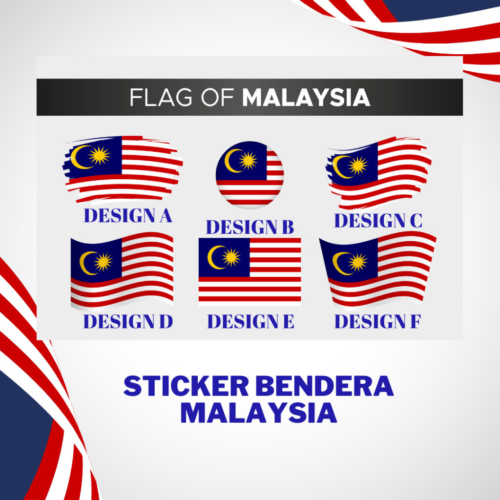 Sticker Bendera Malaysia Stiker Malaysian Flag | Shopee Malaysia