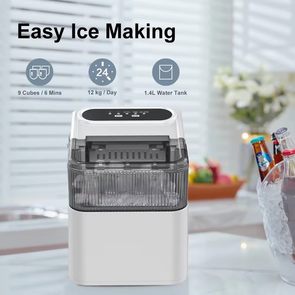 Portable Ice Maker Countertop Ice Machine with Ice Scoop And Handle 26 ...