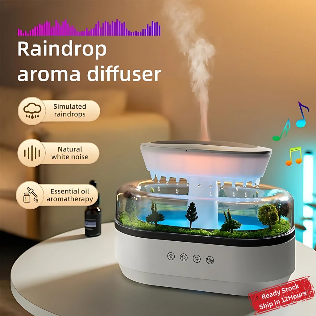 Raindrop Diffuser with White Noise and Lights 250ml Air Humidifier ...
