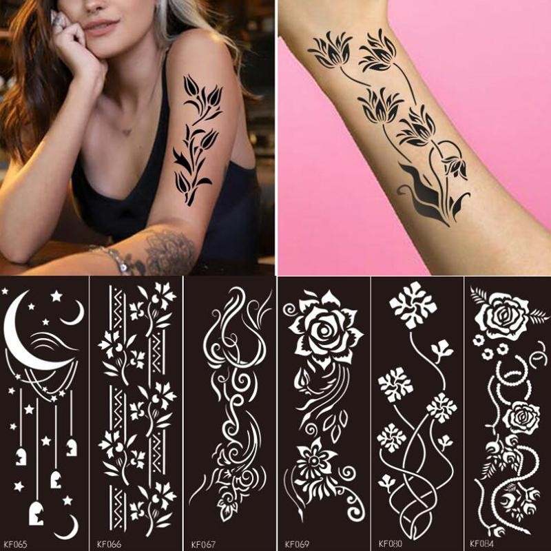 Hanna Hollow Out Tattoo Template DIY Spray Painting Tattoo Stencil ...