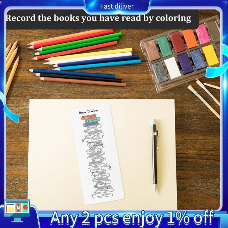 12pcs 2025 Reading List Bookmark, Coloring Book Tracker & Rating