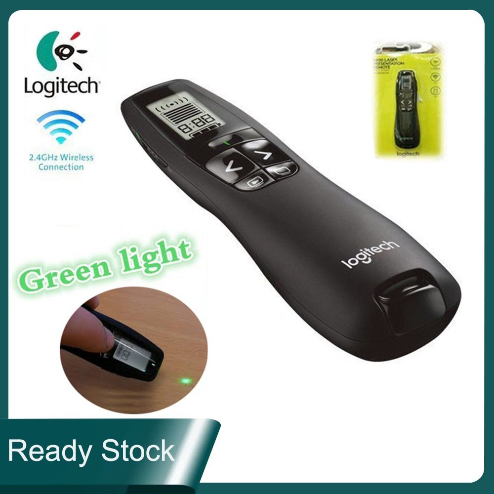Logitech R800 Wireless Presenter Green Laser Pointer 2.4GHz Remote ...