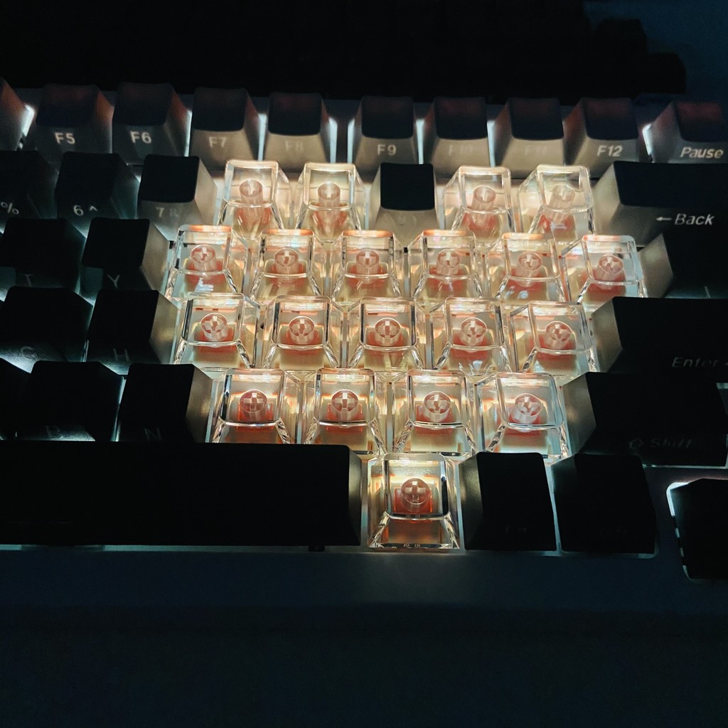 Transparent Heart Key Caps Mechanical Keyboard Translucent Gradient 134 ...