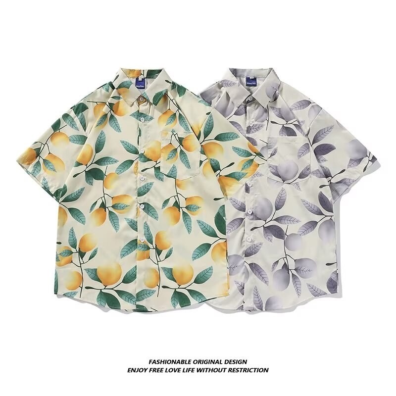 Summer Ootd Men's Fashion Short Sleeve Hawaiian Shirt Korean Street ...