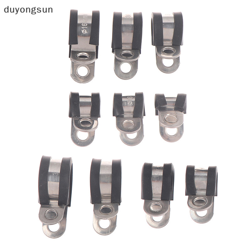 (duyongsun) 2pcs 304 Stainless Steel Rubber Lined P Clips Cable Moung ...