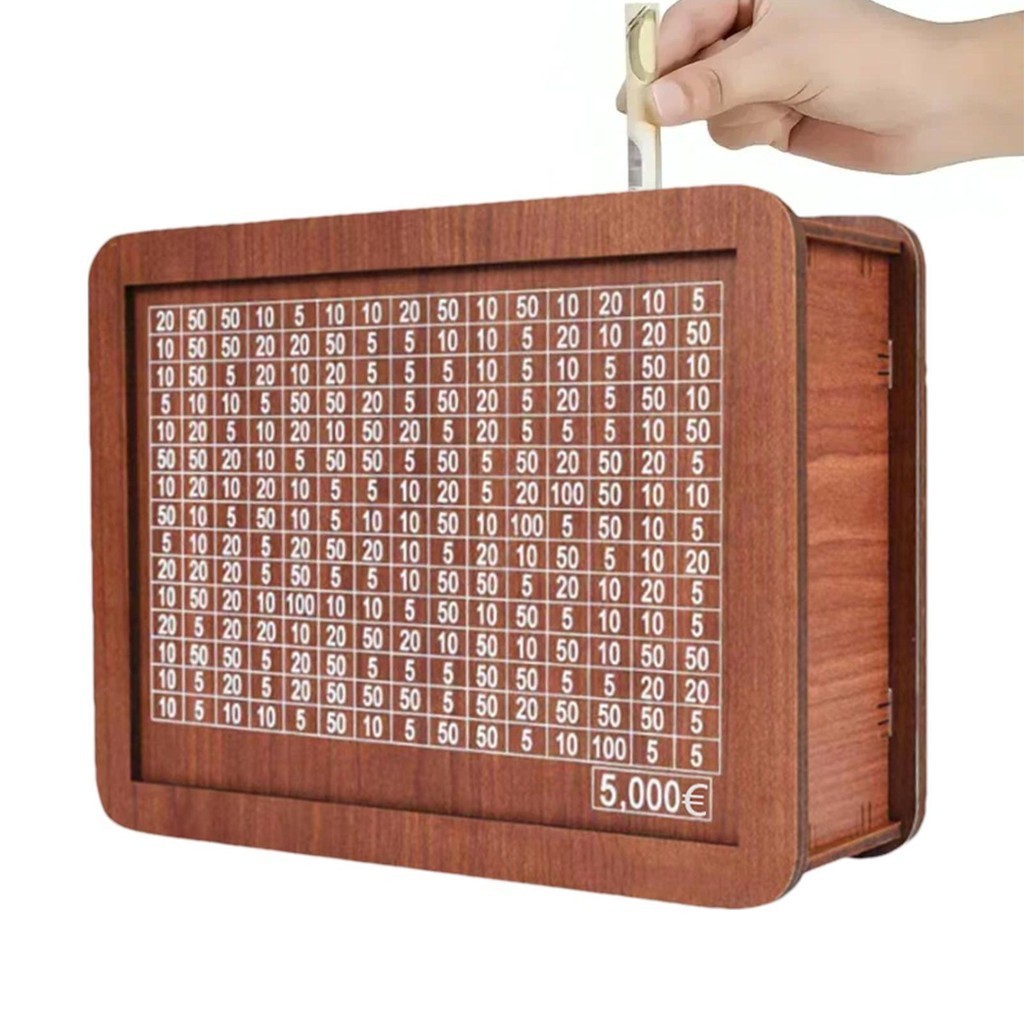 Wooden Money Box Coin Cash Box with Counter Money Bank for Boys and ...