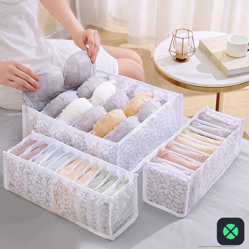 1F Jeans Compartment Storage Box/ Closet Clothes Drawer Mesh Separation ...