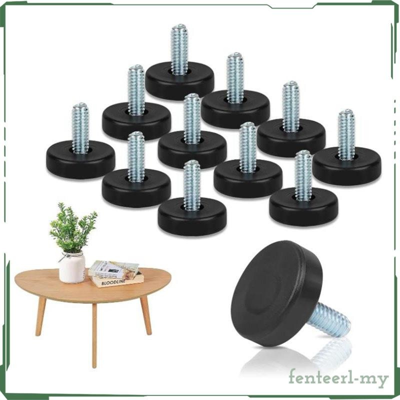 [Fenteer1efMY] 12 Pieces 1/4" Thread Levelers Threaded Screw Leveling