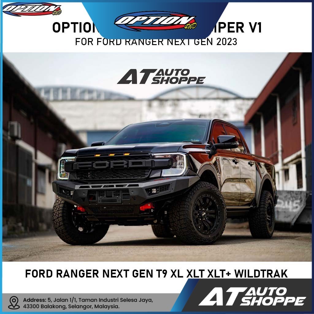 OPTION 4WD FRONT BUMPER V1 FOR FORD RANGER NEXT GEN T9 XL XLT XLT+ ...