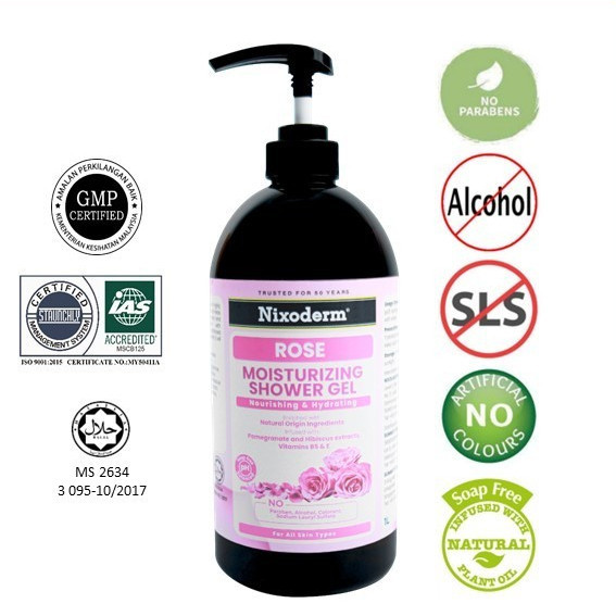 Nixoderm Rose Moisturizing Shower Gel 1l Shopee Malaysia