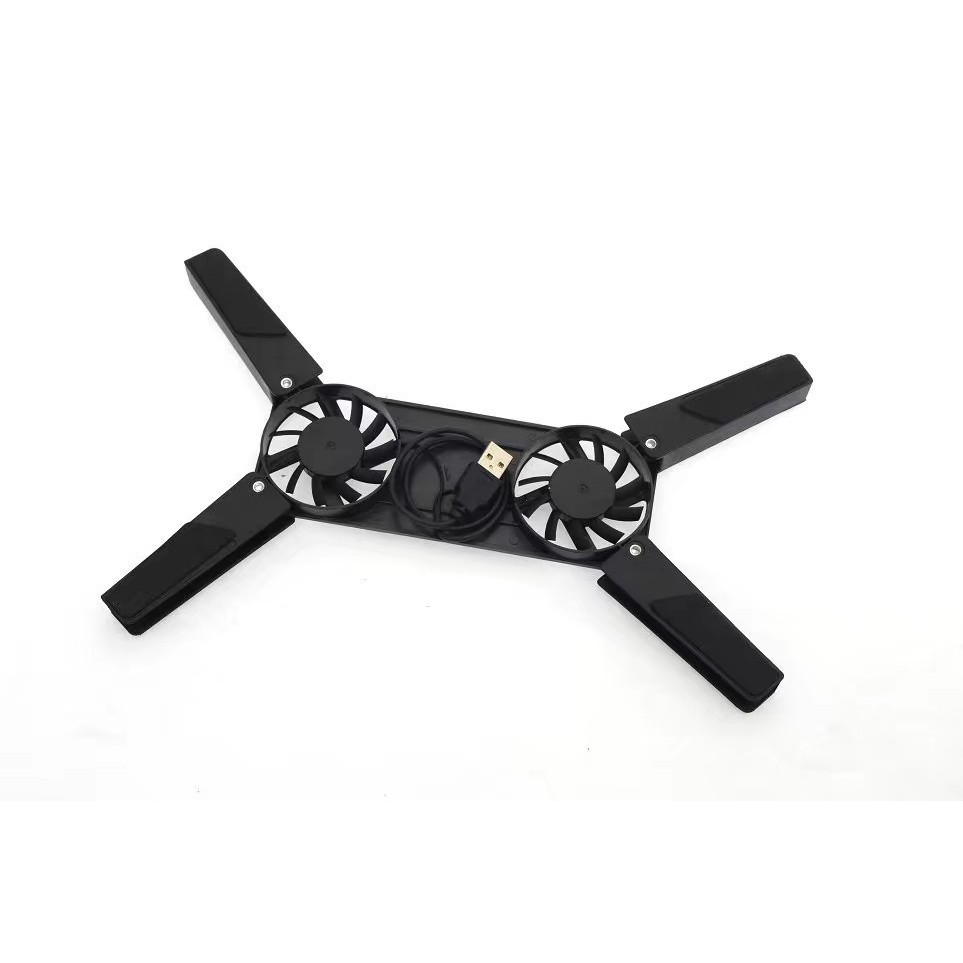 Foldable Computer Radiator Dual Fan Mini Laptop Cooling Rack Base USB ...