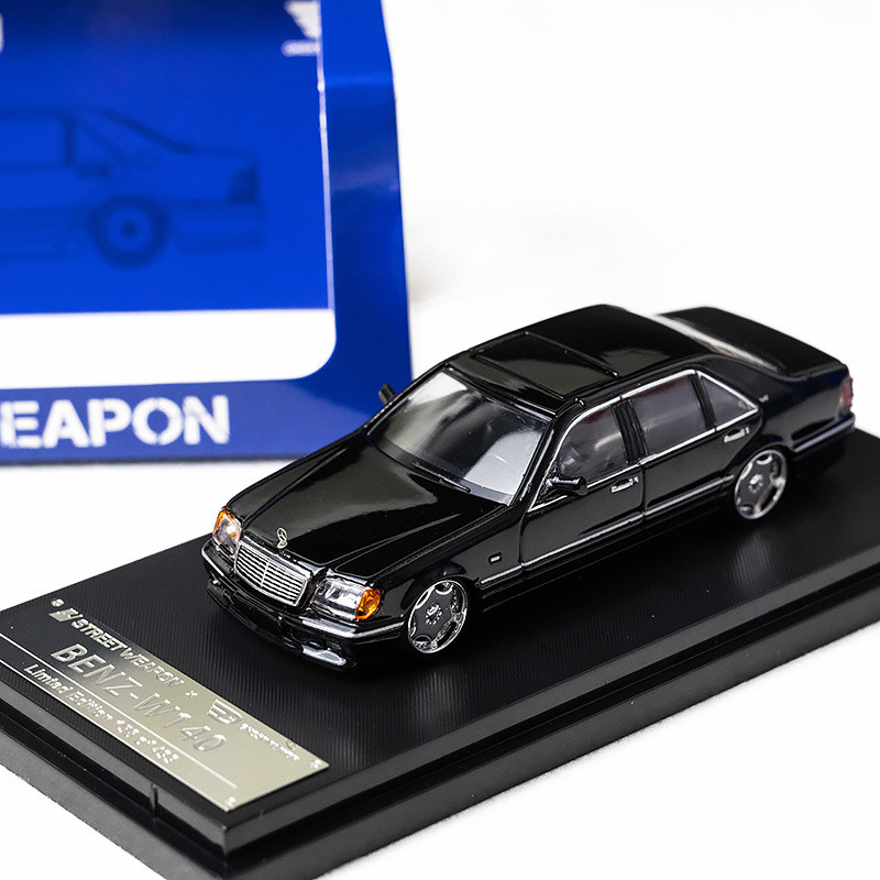 Street Weapon 1/64 Mercedes-Benz W140 Black Alloy Car Model Die-Casting ...
