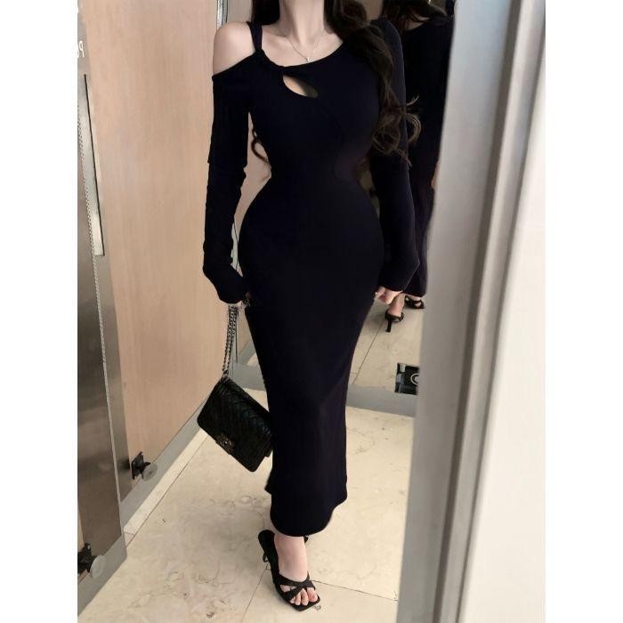 black dress plus size casual dress women muslimah retro long dress korean  style summer dress woman formal dress office elegant dress dinner party  Dresses | Shopee Malaysia