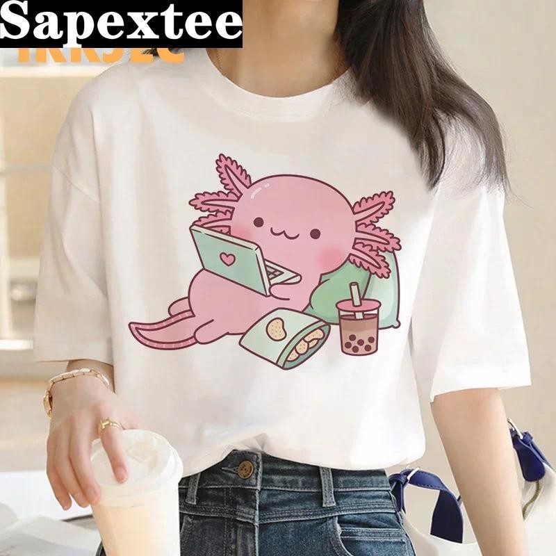 ajolote Axolotl t-shirt clothes female kawaii vintage y2k clothes print ...