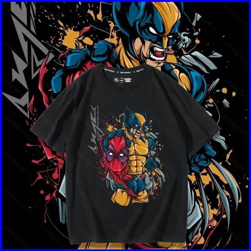 YB Deadpool Wolverine Cosplay cloth 3D summer T-shirt Anime Short ...