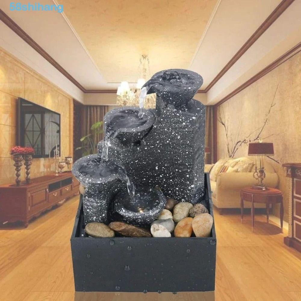 SHIHANG Tabletop Fountain, Plastic Realistic Tabletop Waterfall, Resin ...