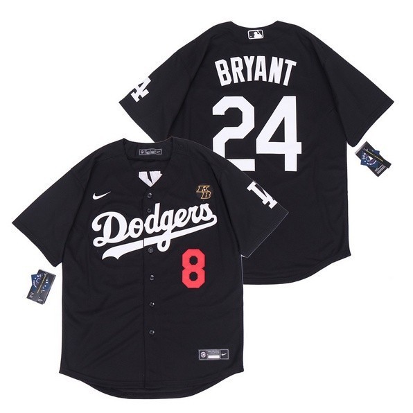 Man Los Angeles Dodgers 8 24 Kobe Bryant Baseball Jersey Black Shopee Malaysia