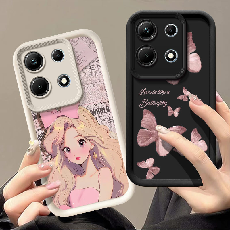 Casing Infinix Note 30 X6833b，Girl Style Pink Butterfly And Cool Boy ...