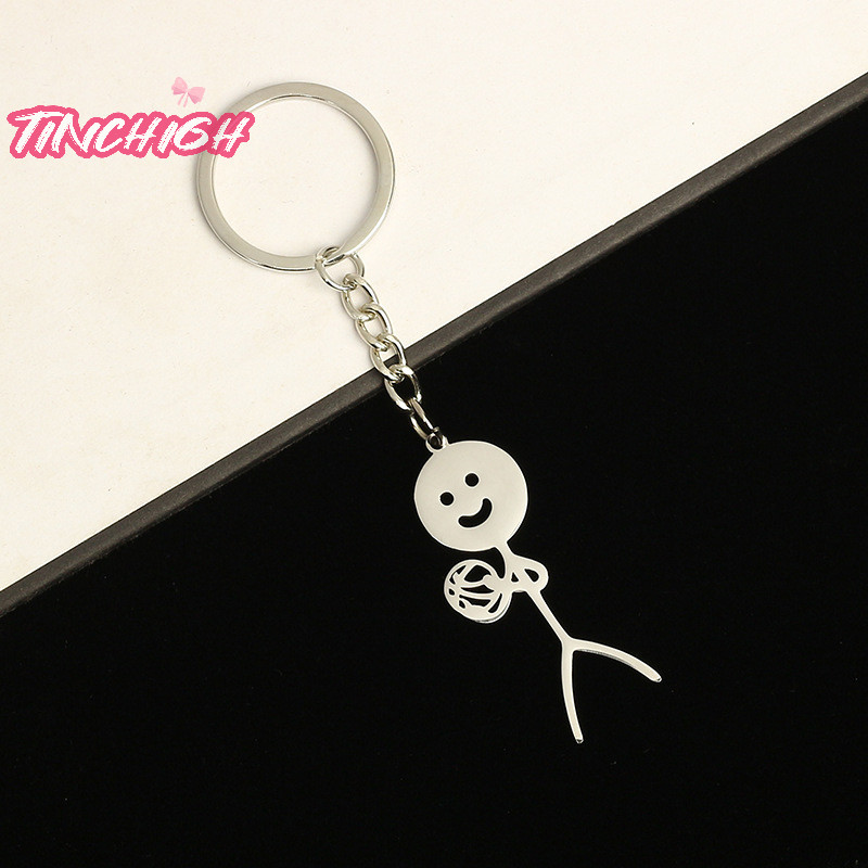 [TinchighM] Cute Stickman Keychain Middle Finger Funny Basketball In ...