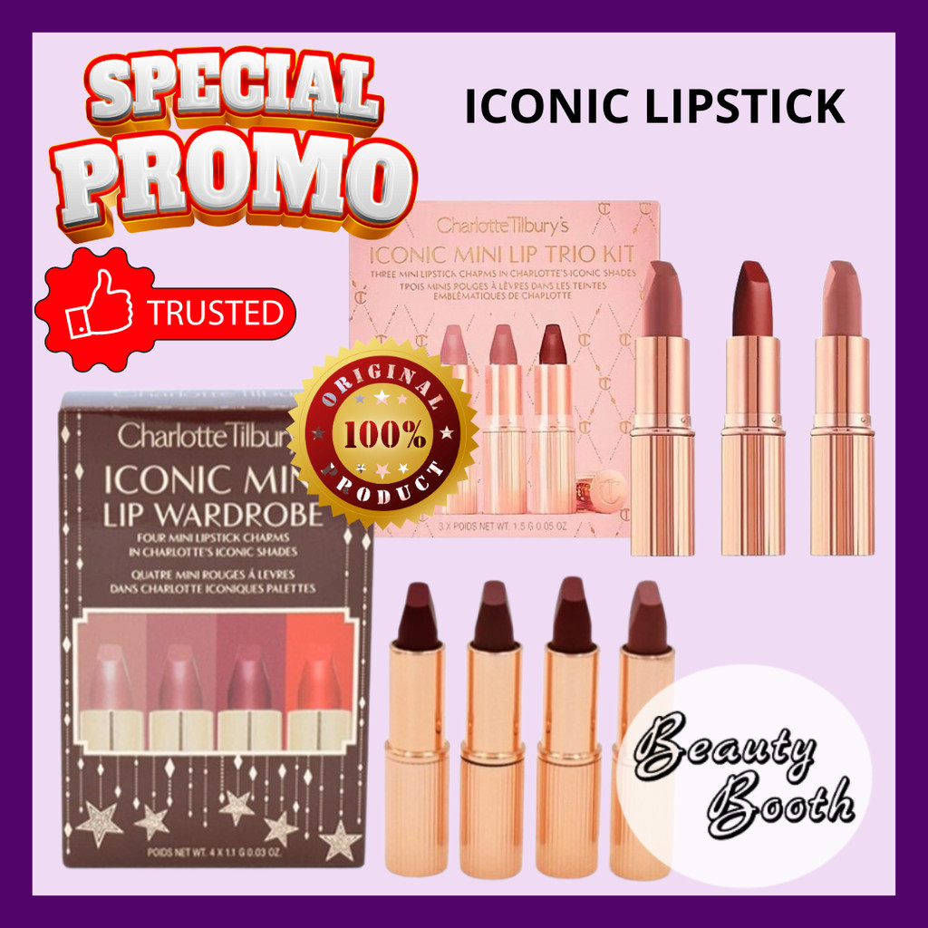 Charlotte Tilbury's Iconic Mini Lip Wardrobe Iconic Trio KIT Shopee