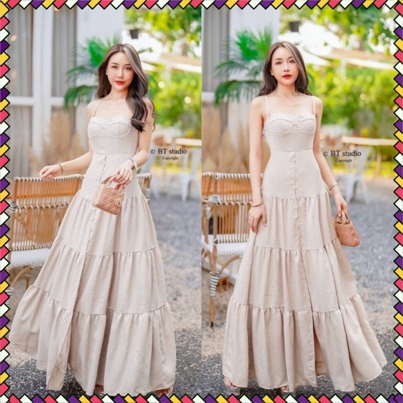 cap sleeve midi dress Black Black Side Cut Out Color:HOLD Tan Stripe 40% OFF SELECT STYLES