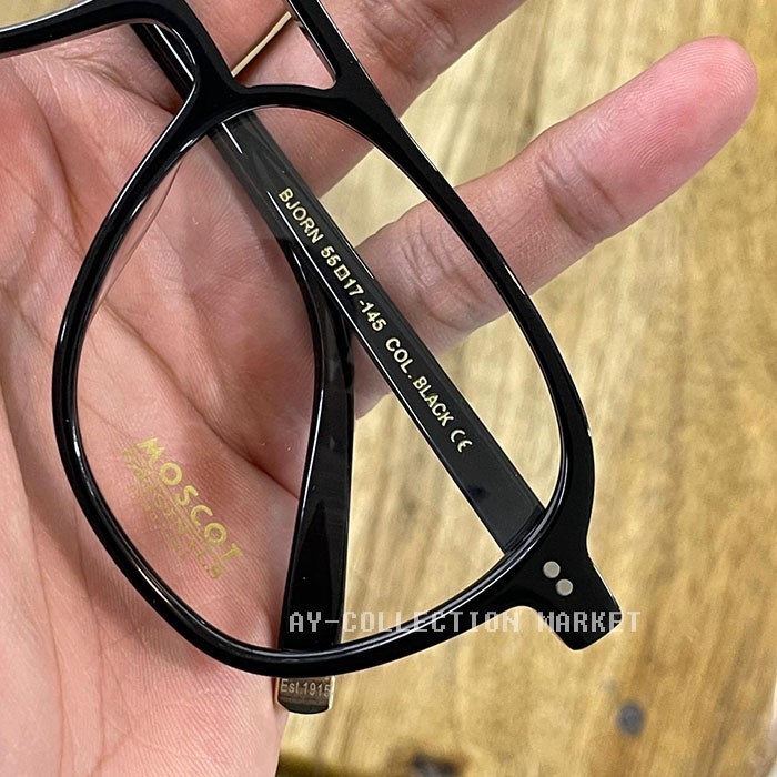 Moscot Bjorn Authentic Eyeglass Frames - Black Glossy | Shopee Malaysia