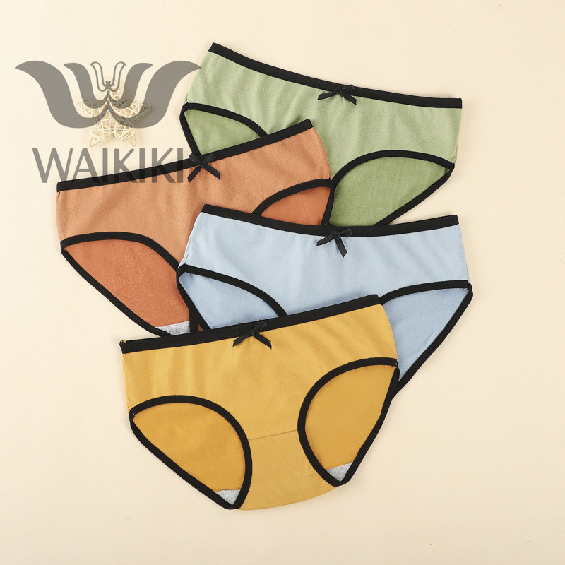 WAIKIKI B03 New Assorted 3Pcs Plain Color Cotton Fabric Panties Women's Underwear Shopee Malaysia