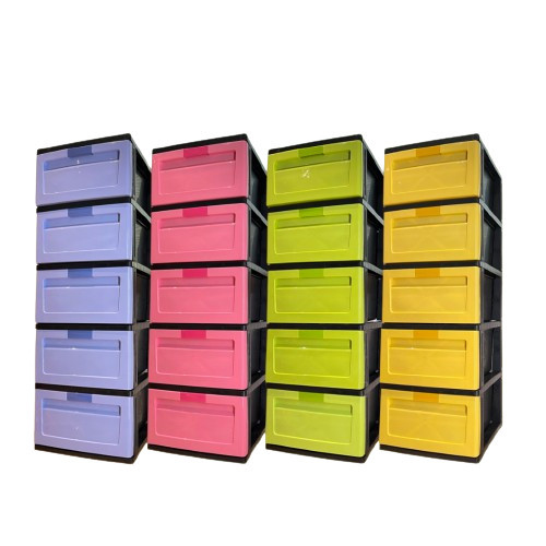 5 Tier Plastic Drawer Storage Cabinets Laci Plastik Rak Baju RAK SIMPAN ...