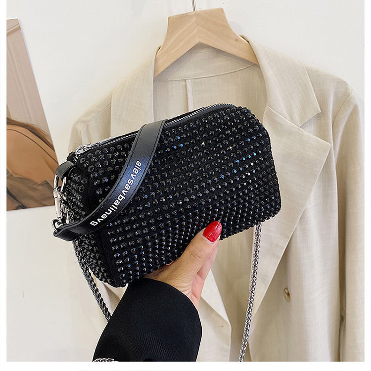 New Style Small Square Bag Rhinestone Small Handbag Female Full Diamond ...