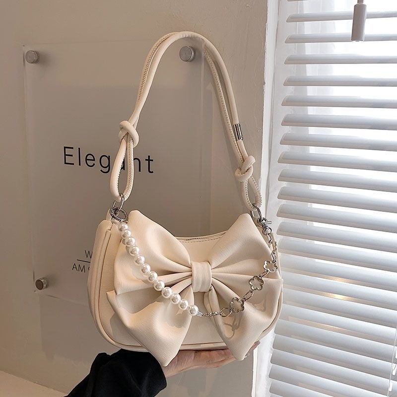 TAVIMART  -  Sweet Girl Shoulder Bag Women's Korean Diamond Handbags New Summer Nylon Bow Tote Bags