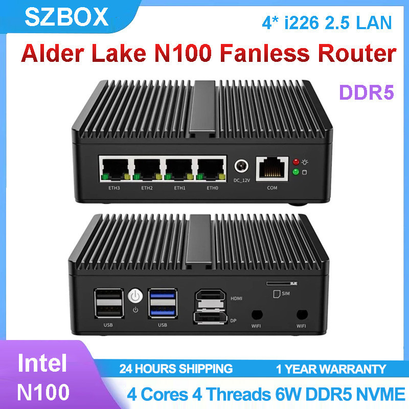 G30S Intel Celeron N100 Soft Router DDR5 Fanless Mini PC 4x i226 2.5G ...