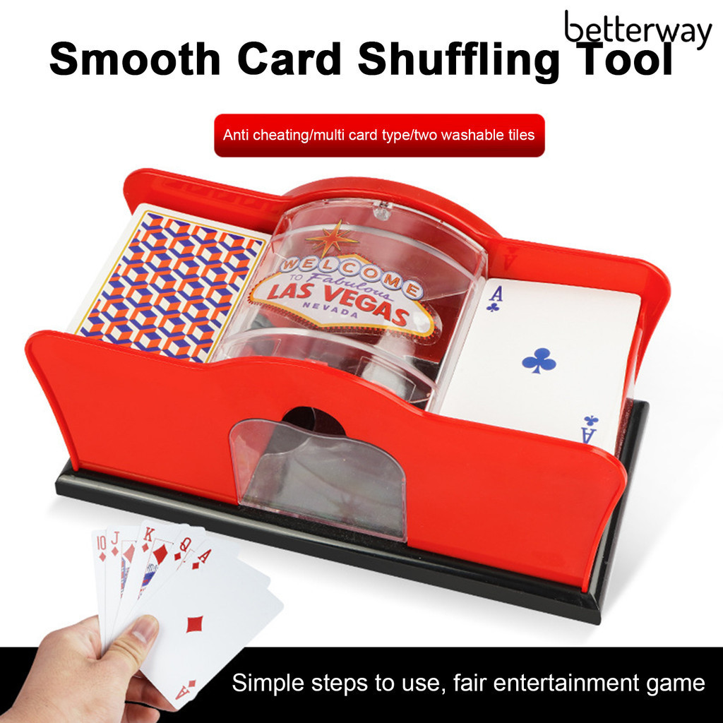 Betterway Manual Card Shuffler UShaped Groove Board Game Texas Holdem Poker Playing Card Dealer